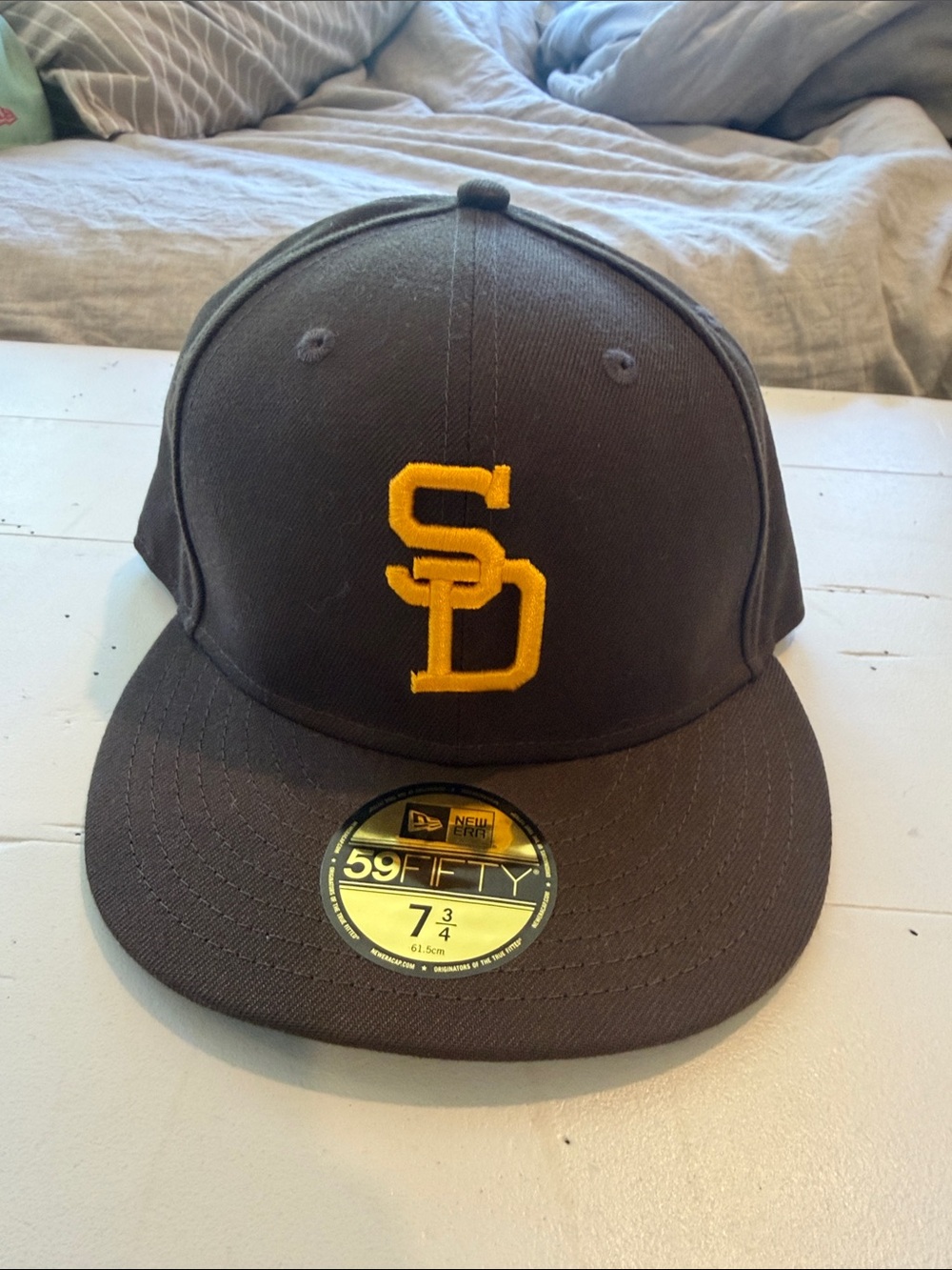 New Era Brown Fitted Cap with Gold SD Logo